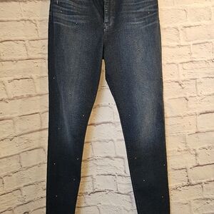 Hudson Barbara Dark Wash Women’s Skinny Jeans with Stud Detail